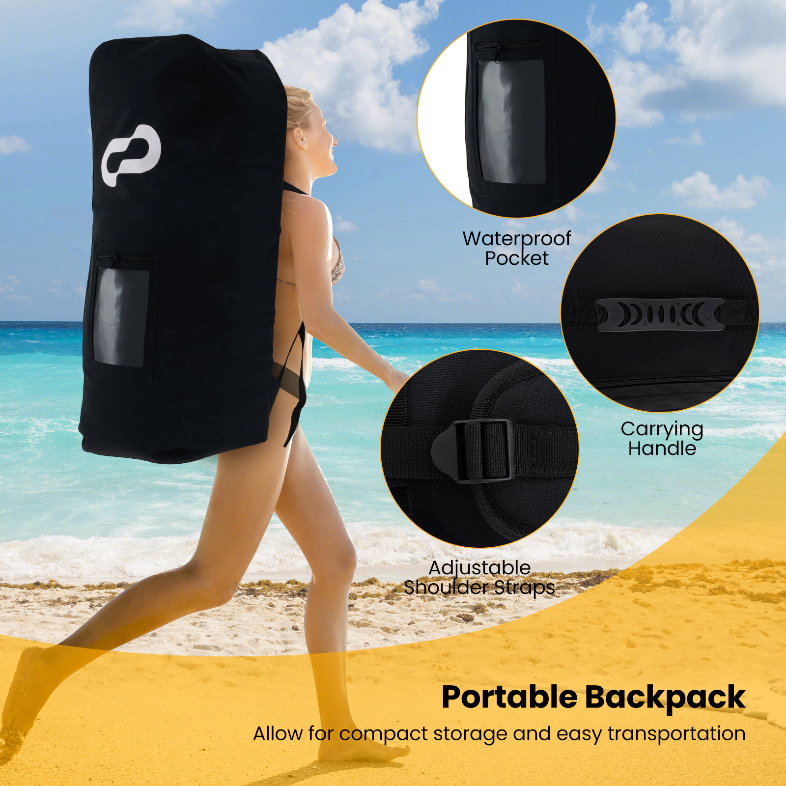 SUGIFT 10-ft Inflatable SUP Board, 300-lb Capacity, Detachable Center Fin, Backpack