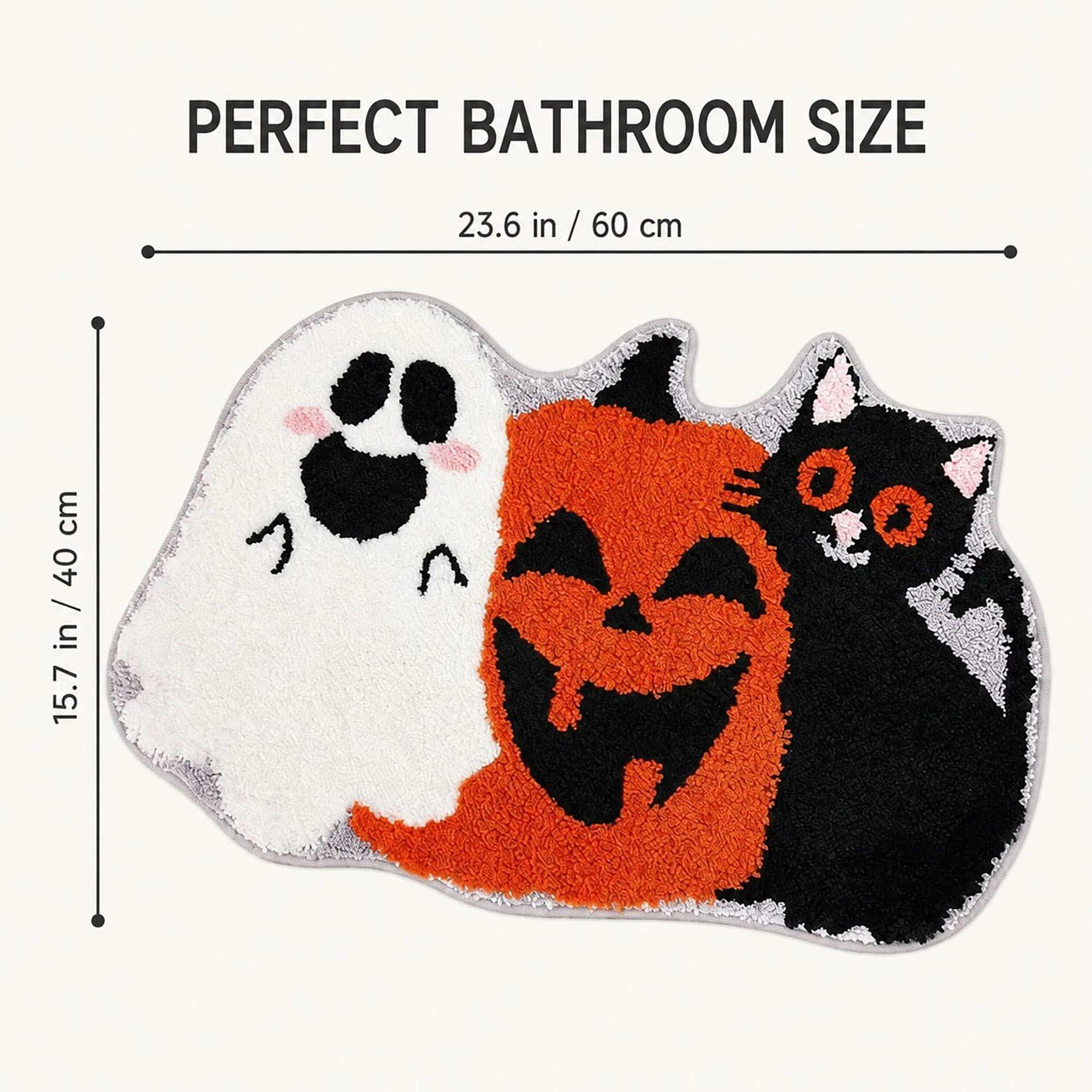 Alilang Halloween Character Shaped Nonslip Bath Accent Rug 15.7 x 23.6