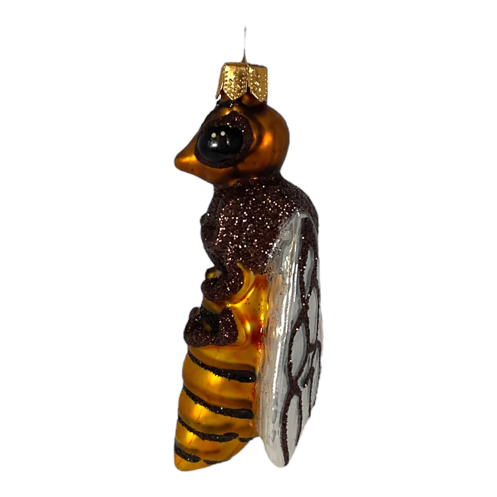 Pinnacle Peak Trading Company Yellow Honey Bee Polish Blown Glass Hanging Christmas Tree Ornament 3 inch