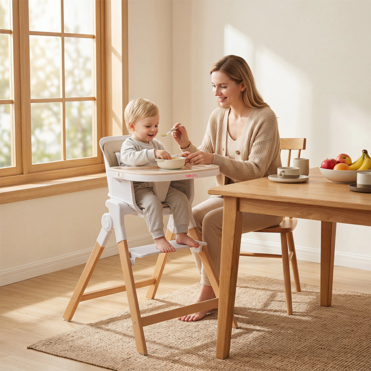 Hivvago 4-in-1 Convertible Baby High Chair with Detachable and Adjustable Tray