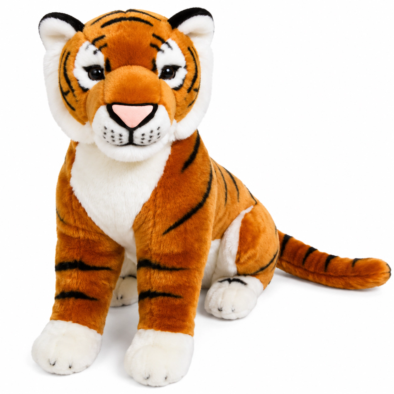 Auswella Plush® Kenya 25-Inch Realistic Tiger Stuffed Animal – Large Sitting Tiger Plush Toy for Kids & Tiger Lovers