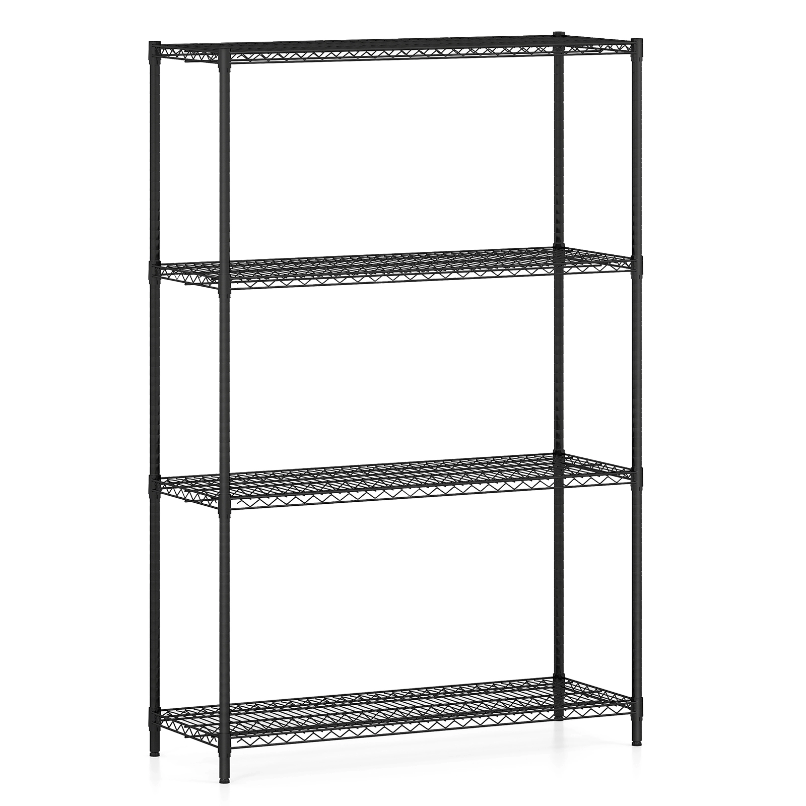 SUGIFT 4-Tier Adjustable Metal Storage Shelving Unit 3200-lb Total Capacity 800-lb Per Shelf Black