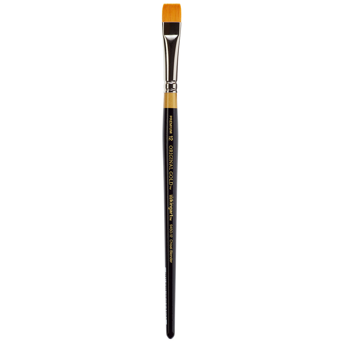 KINGART Original Gold 9450 Chisel Blender Golden Taklon Brush - Short Handle
