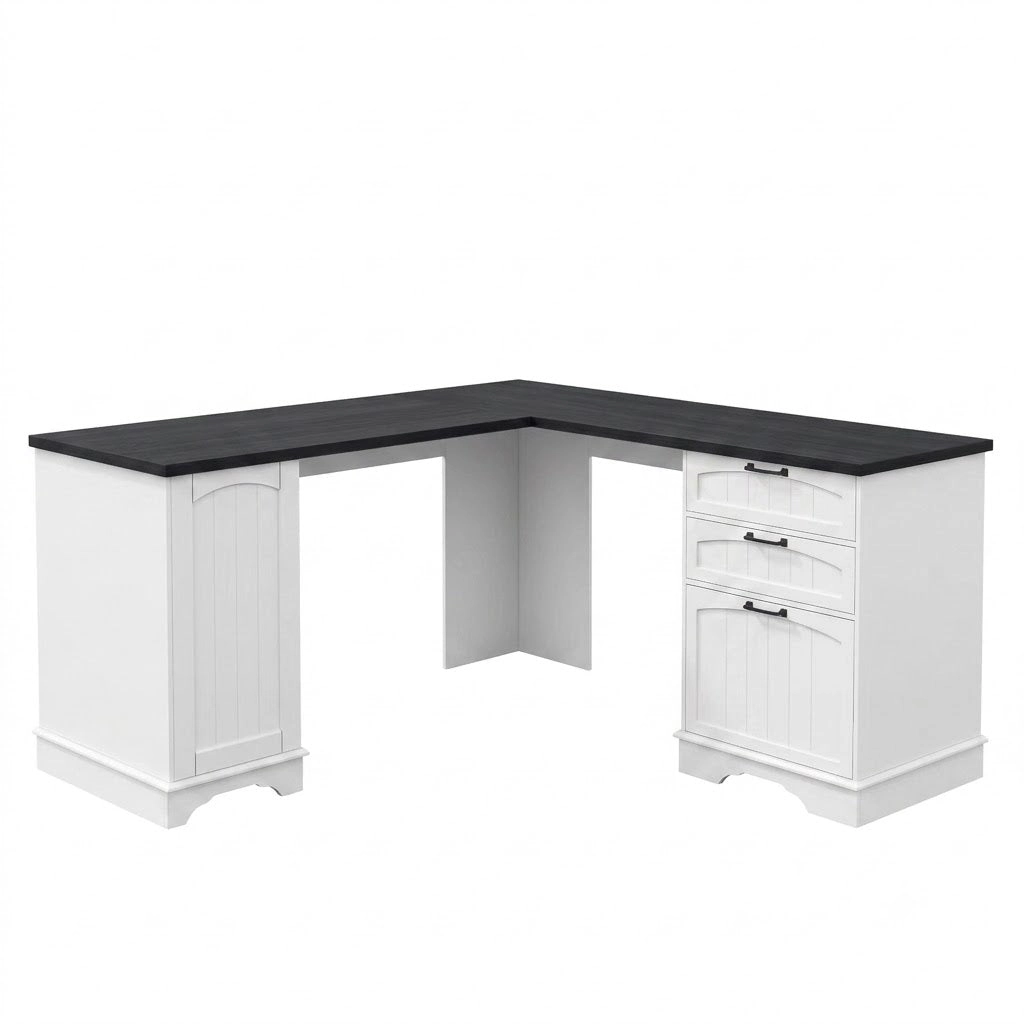 Envelor L-Shaped Home Office Desk with Drawers