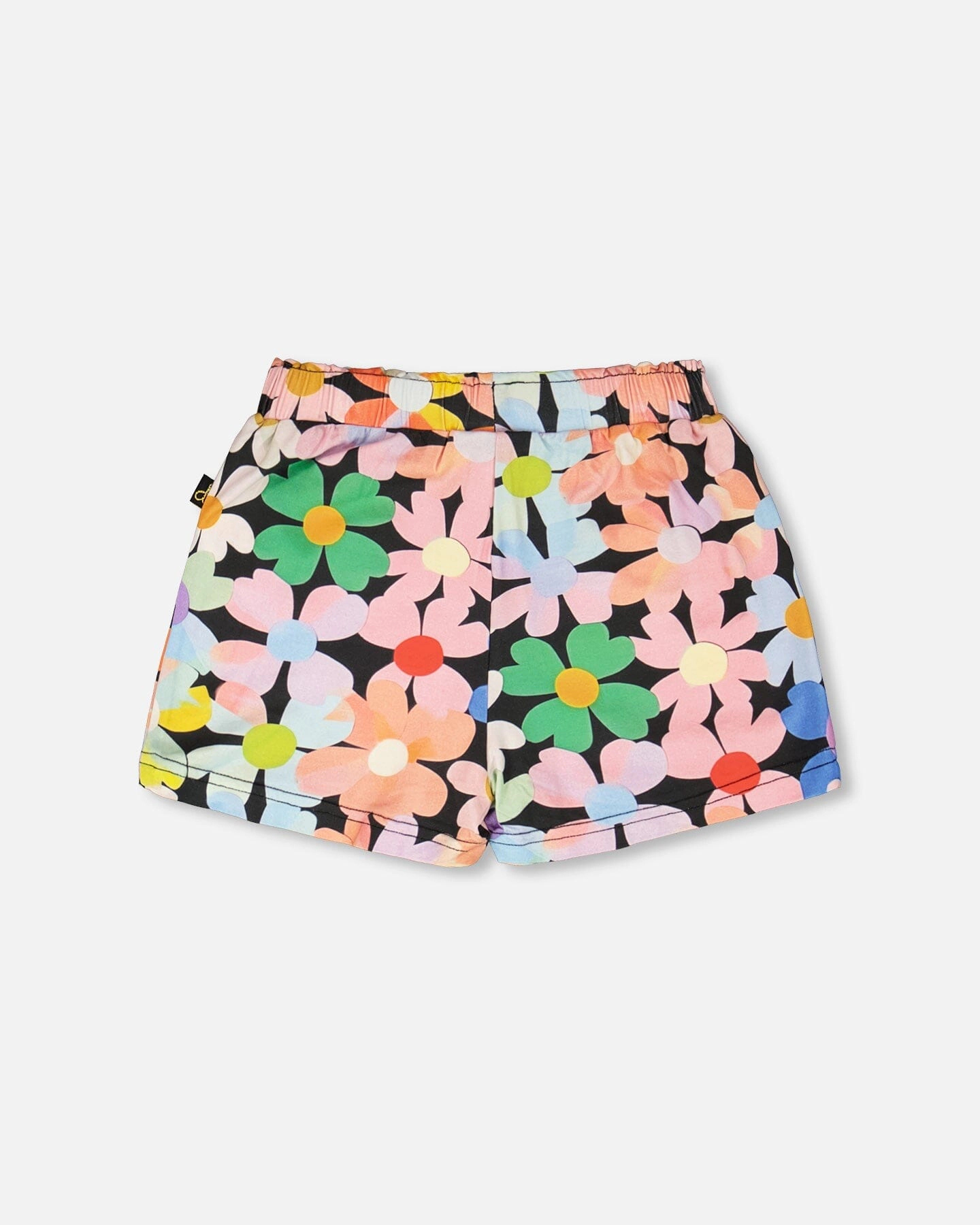 Deux par Girls Floral Print Jersey Elastic Waist Folded Hem Shorts