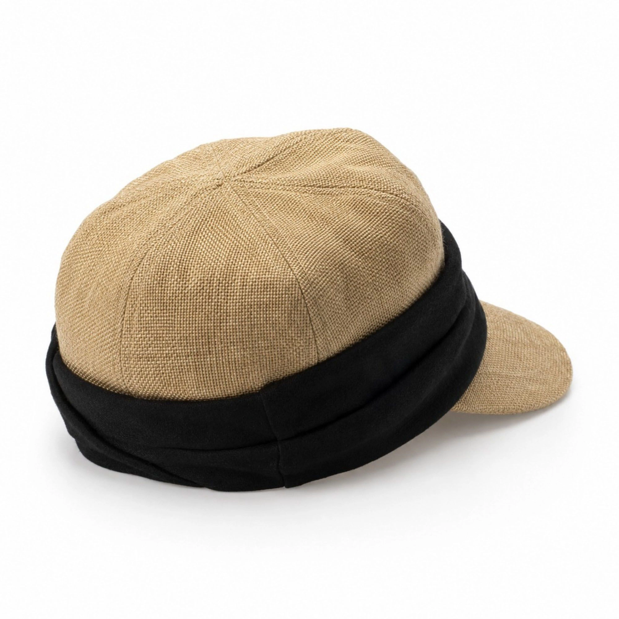 Anna-Kaci Women's Woven Cadet Cap with Contrast Fabric Band and Short Brim