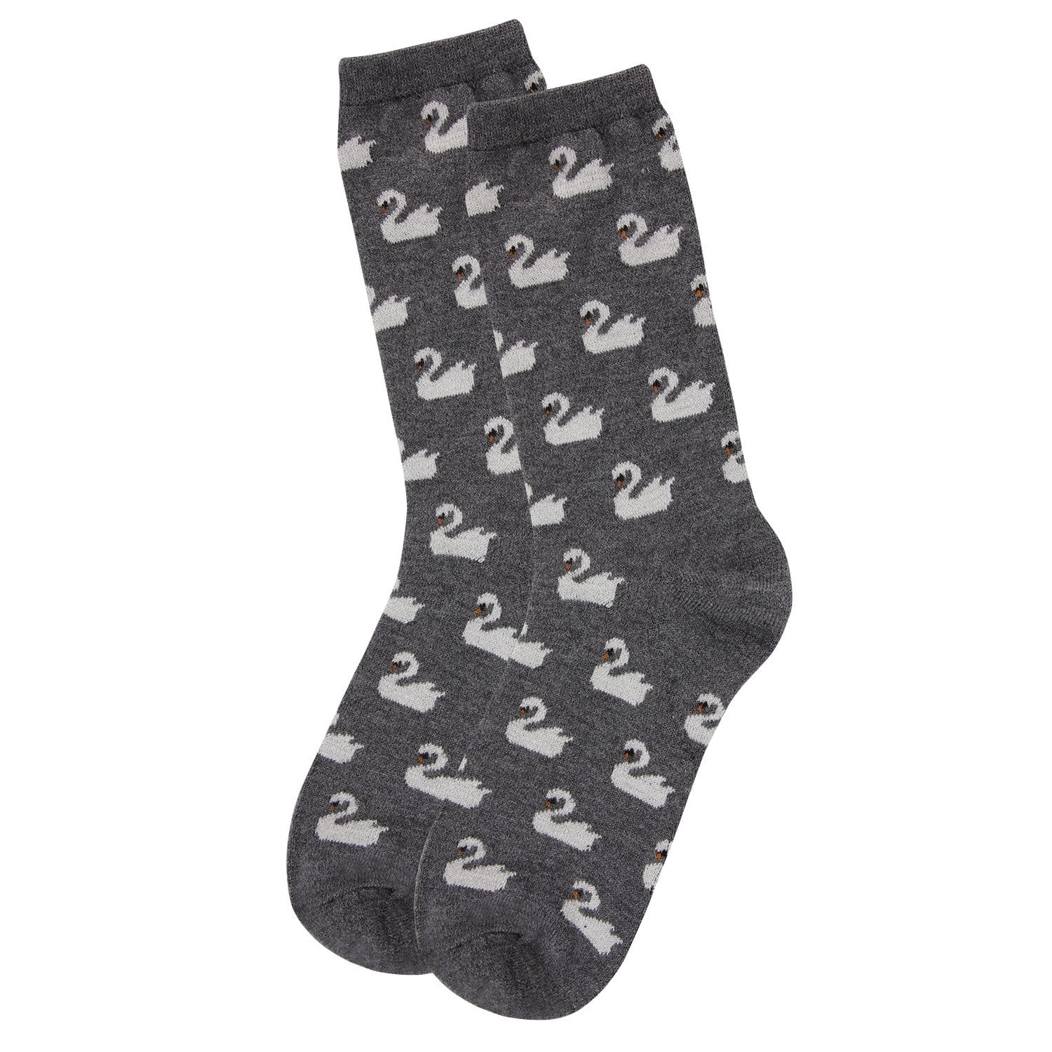 MeMoi Women's Soft White Swan Cashmere Blend Crew Socks