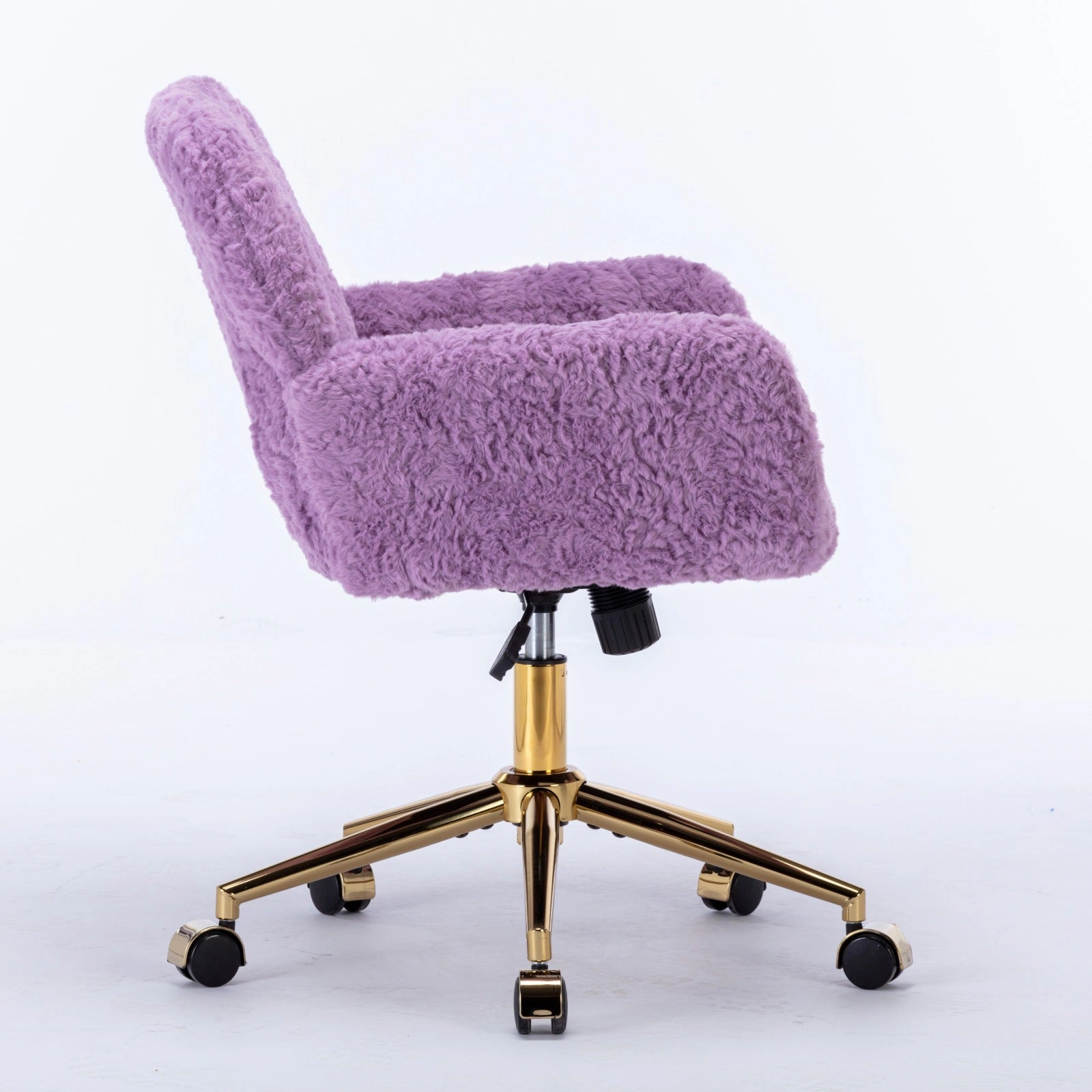 Platinum-Level Office Chairs Violet Velvet Swivel Chair, A&A Furniture Gold Base, 40° Tilt