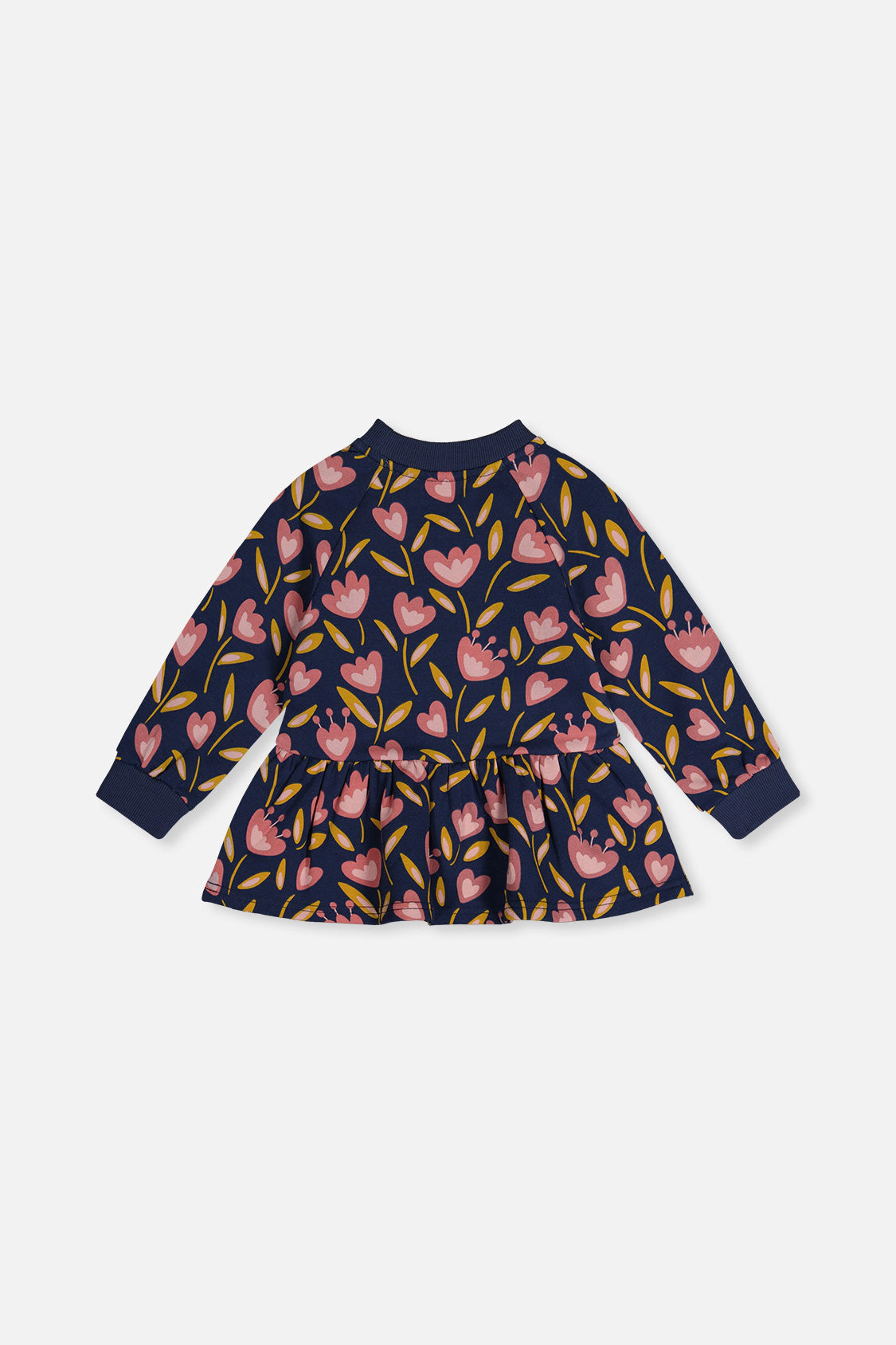 Deux par Girls Tulip Print Peplum French Terry Top