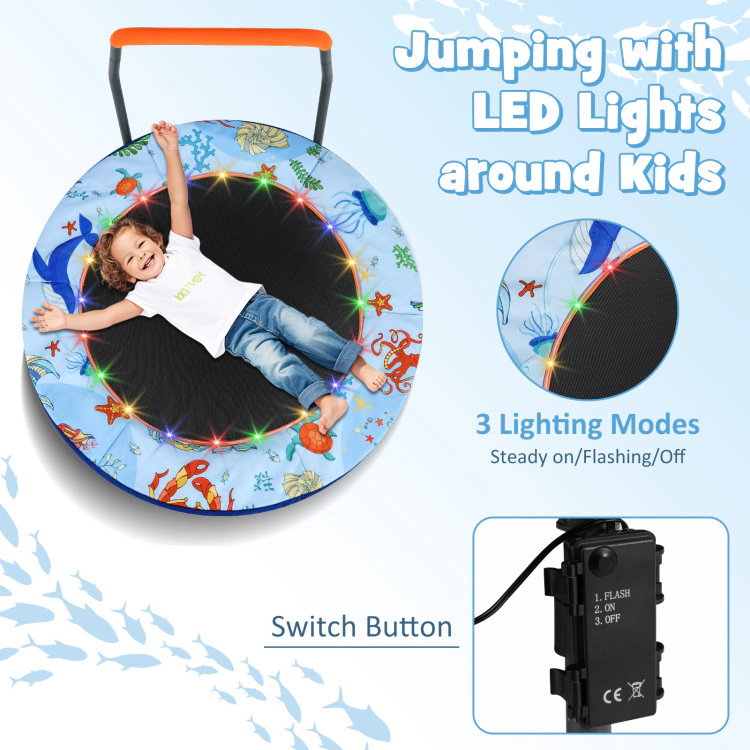 Hivvago Mini Trampoline Folding Small Rebounder For Kids With Lights