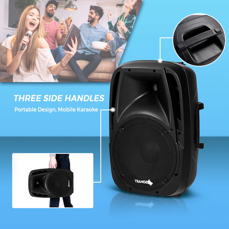 Hivvago Dual 10 Inch 1600W Powered Mic Speaker Speakers With Bluetooth