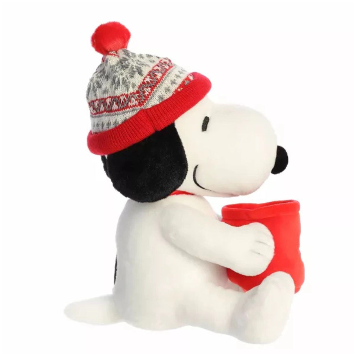 Aurora Peanuts Winter Hat Snoopy with Cocoa Mug 12-Inch Stuffed Animal Plush