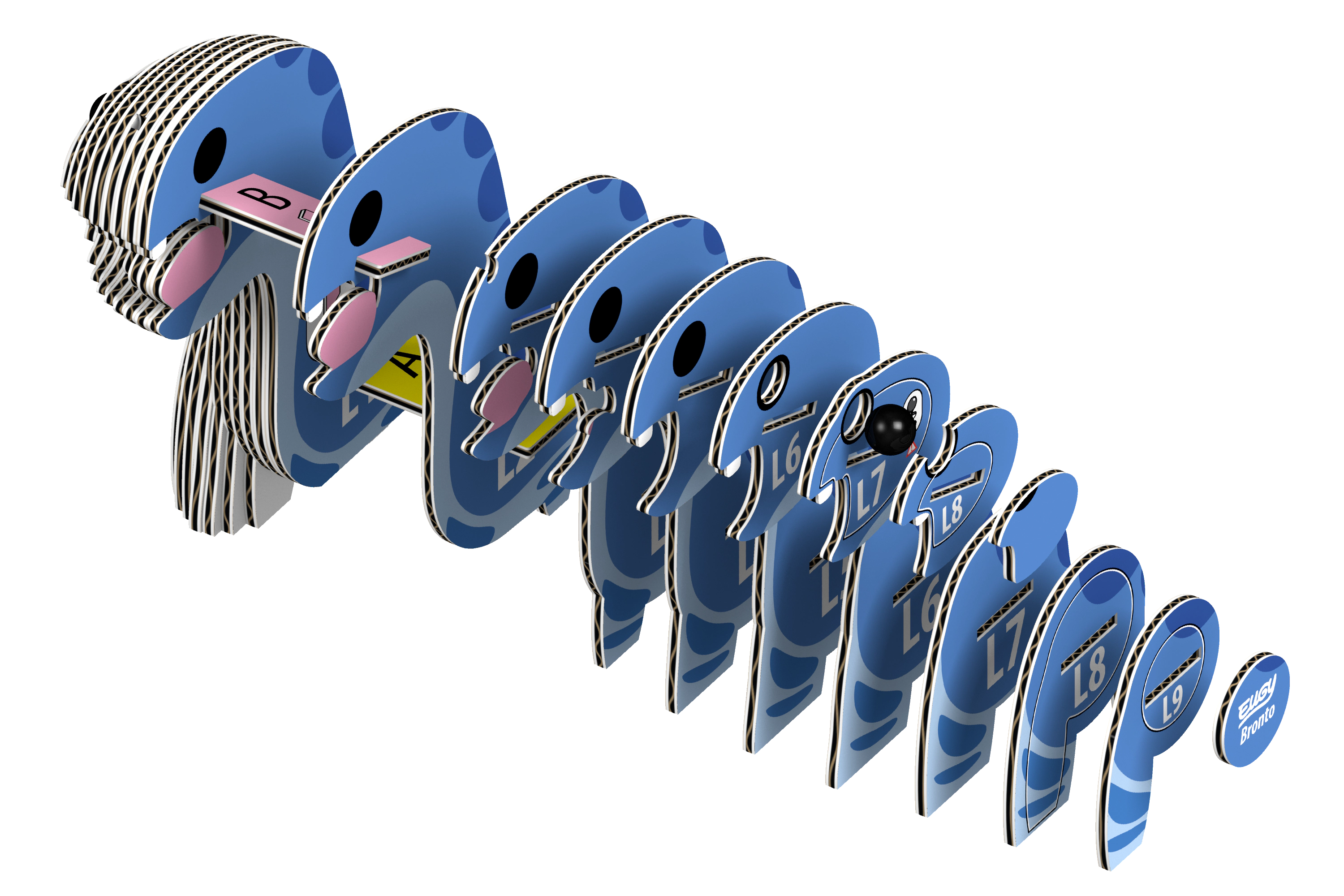 EUGY Brontosaurus 3D Puzzle - contains 28 puzzle pieces