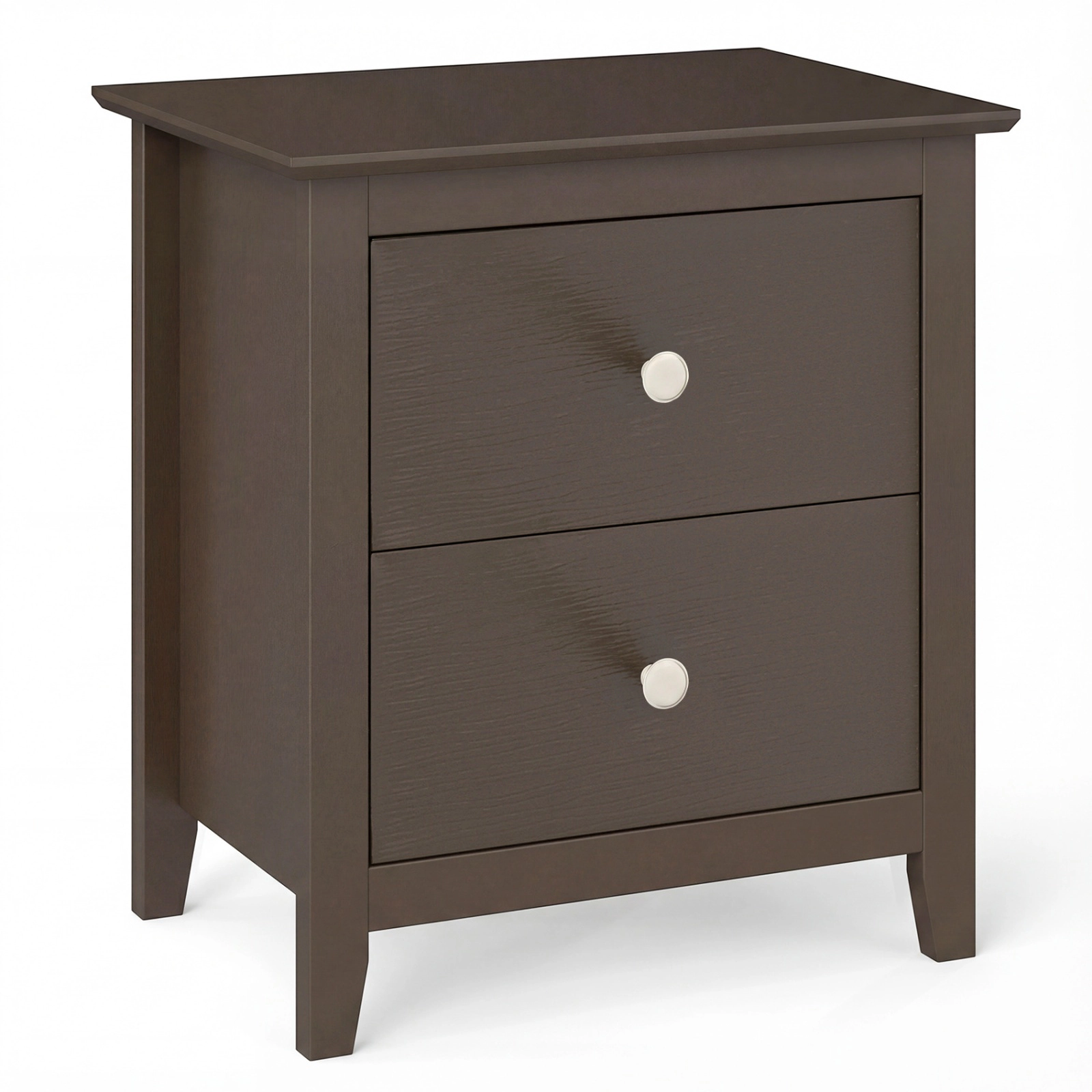 SUGIFT Modern Nightstand with 2 Drawers for Small Spaces End Table 44-lb Tabletop Capacity Black Natural White