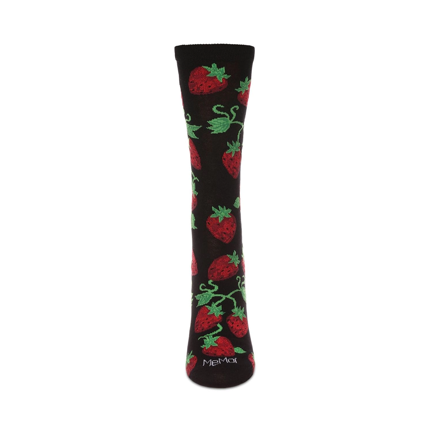 MeMoi Women's Strawberry Vines Bamboo Crew Socks