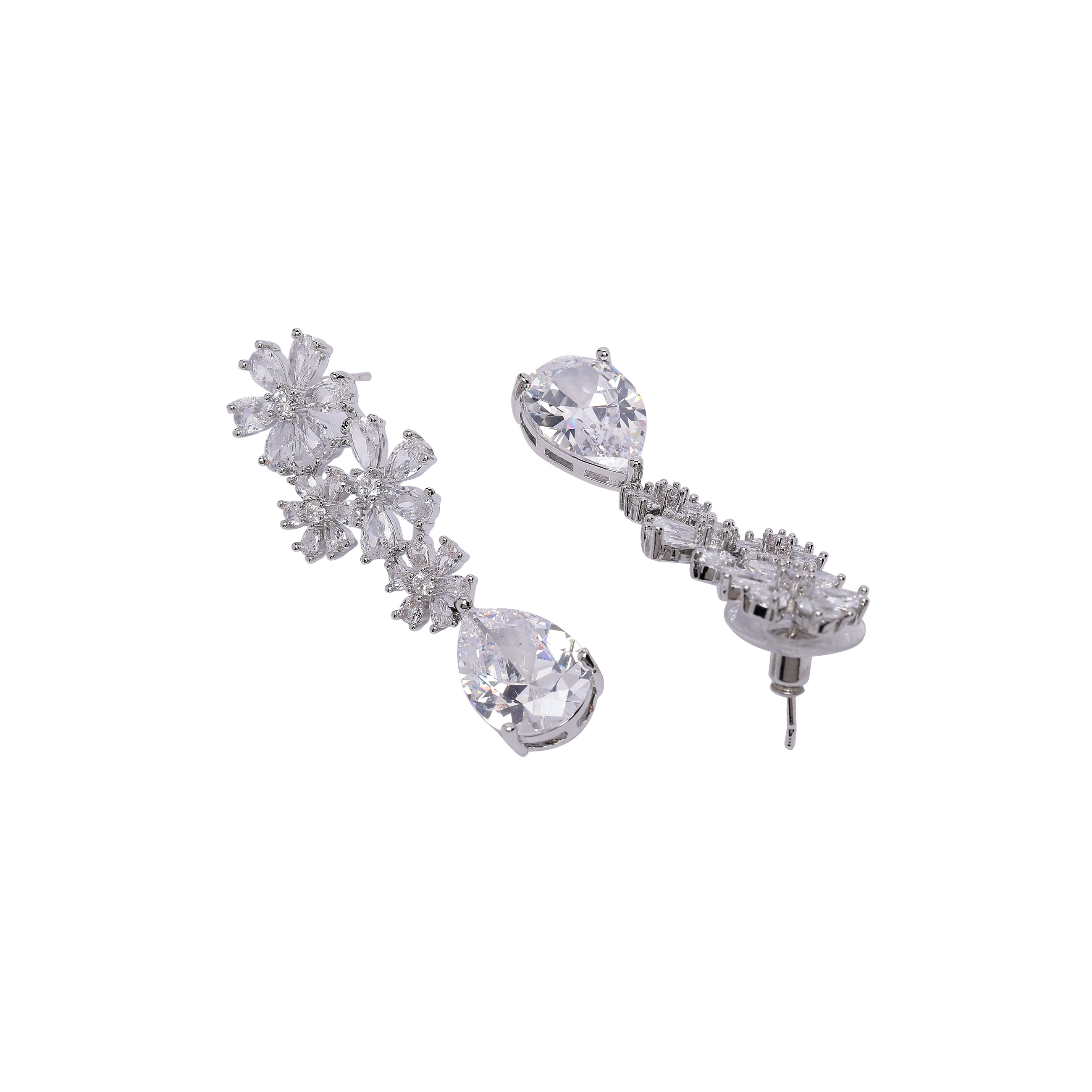 AGP PARIS Womens Elegant Floral Drop Earrings