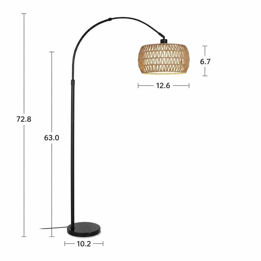 ELEMENT ACE Handwoven Rattan Metal Flush Mount Ceiling Light