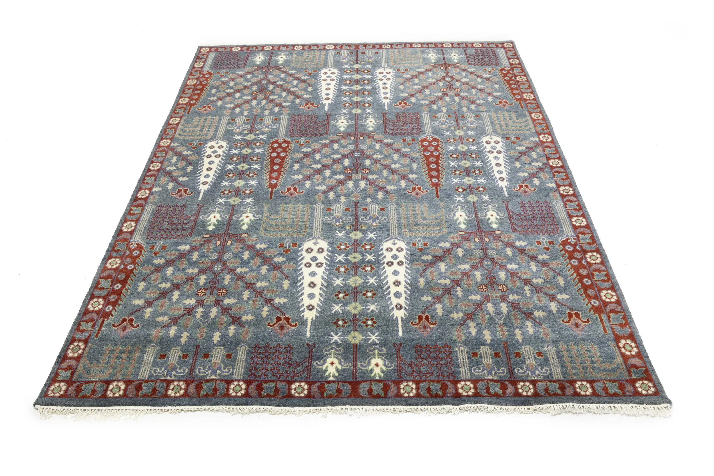 Magic Rugs Gray Floral 8X10 Tree of Life Chobi Oriental Rug
