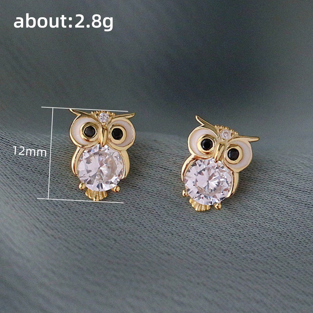 Unique Night Animal Owl Design Stud Earrings for Women