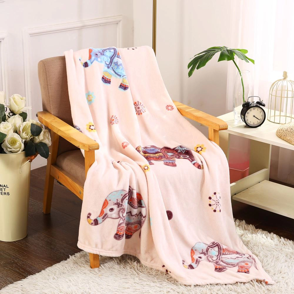 Plazatex Holiday Boho Elephant Design Micro Plush Throw Blanket - 50x60" Multicolor