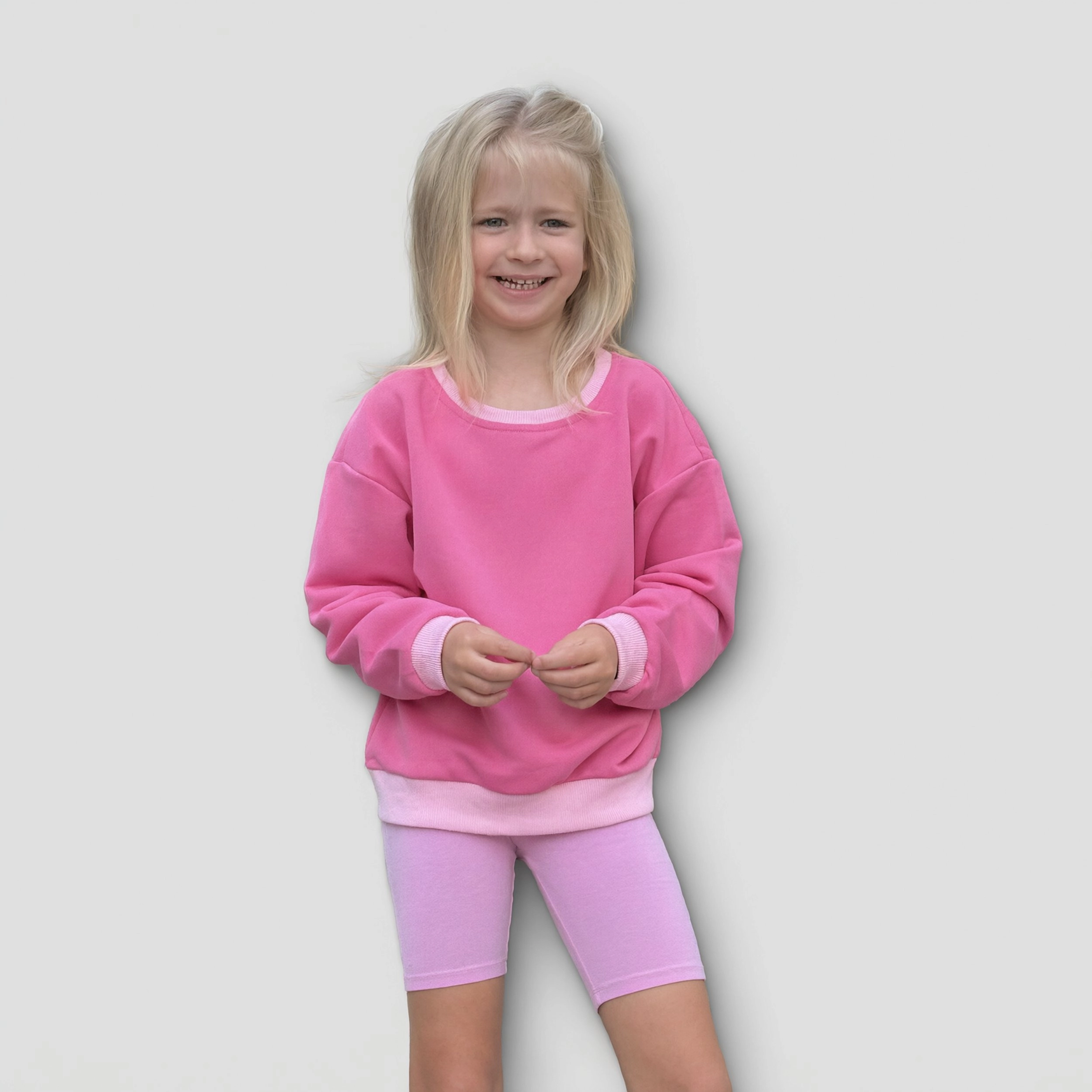 Arshiner Girl's Drop Shoulder Color Block Crewneck Long Sleeve Sweatshirt