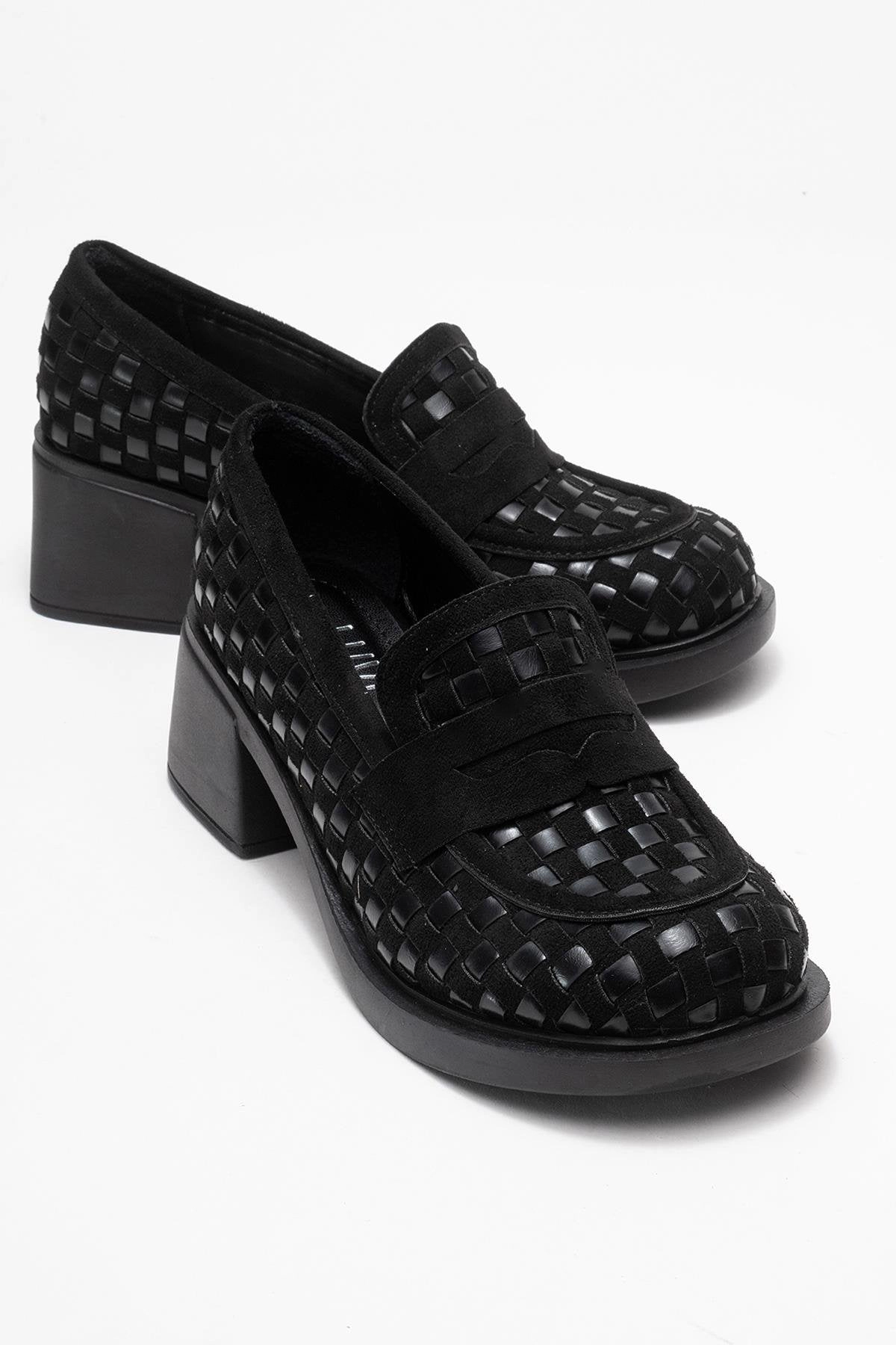 Prologue Shoes Womens Marlon Woven Block Heel Loafer