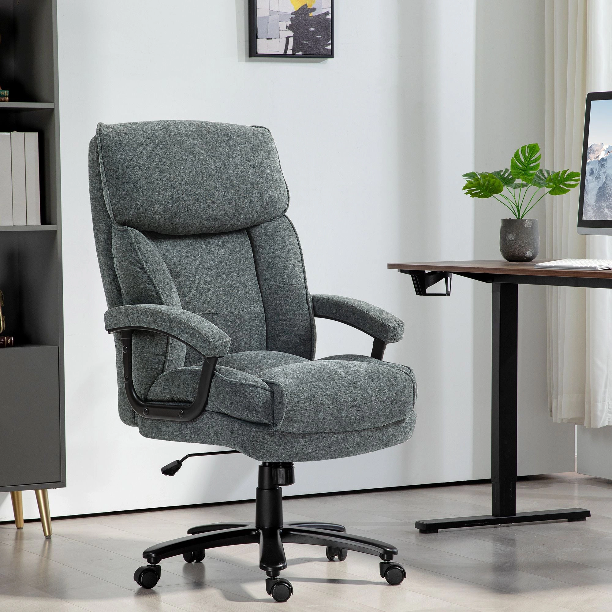 Platinum-Level Office Chairs Big and Tall Office Chair, 450 Lb Capacity, Gray Velvet