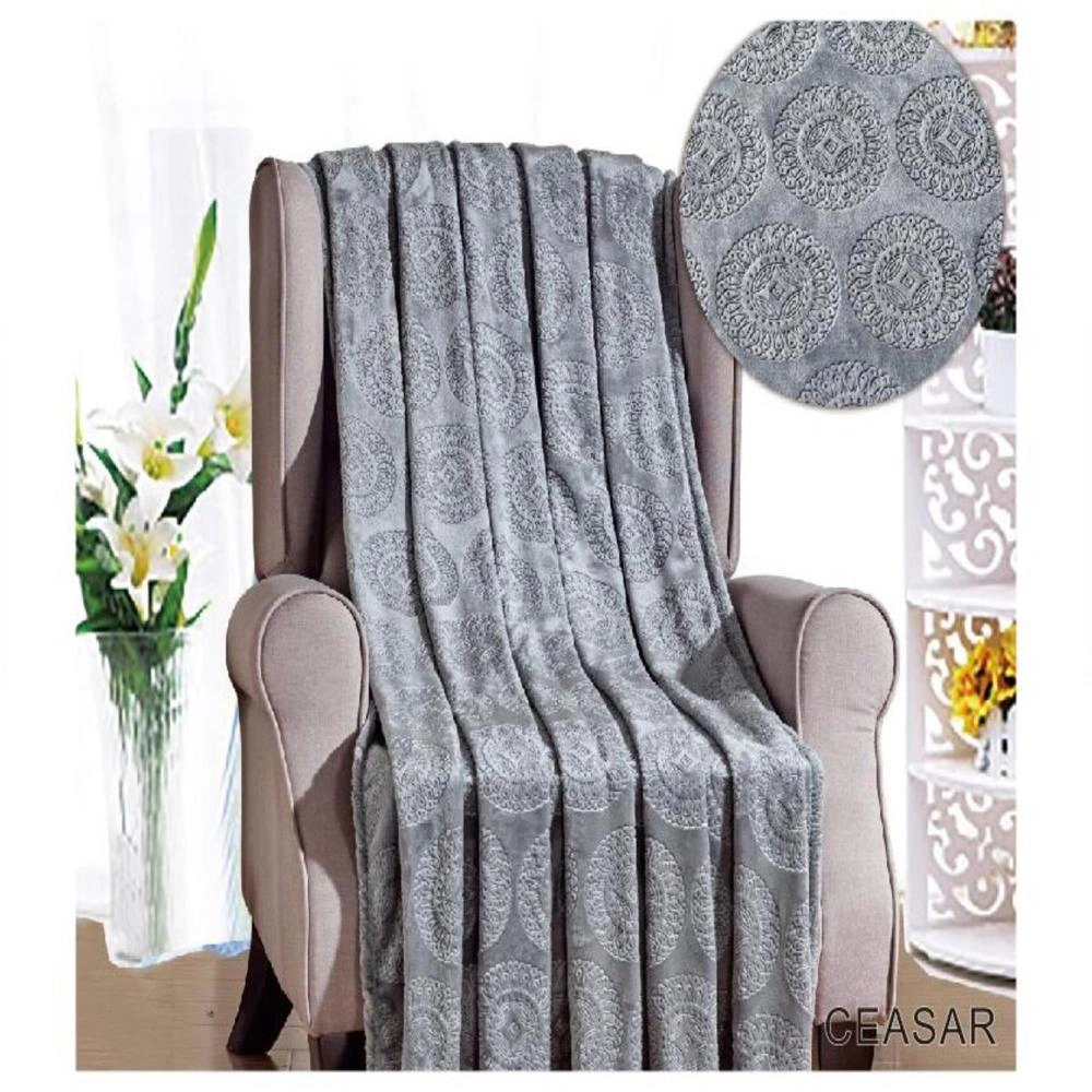 Ceasar Soft Plush Contemporary Embossed Collection All Season Throw 50"x60