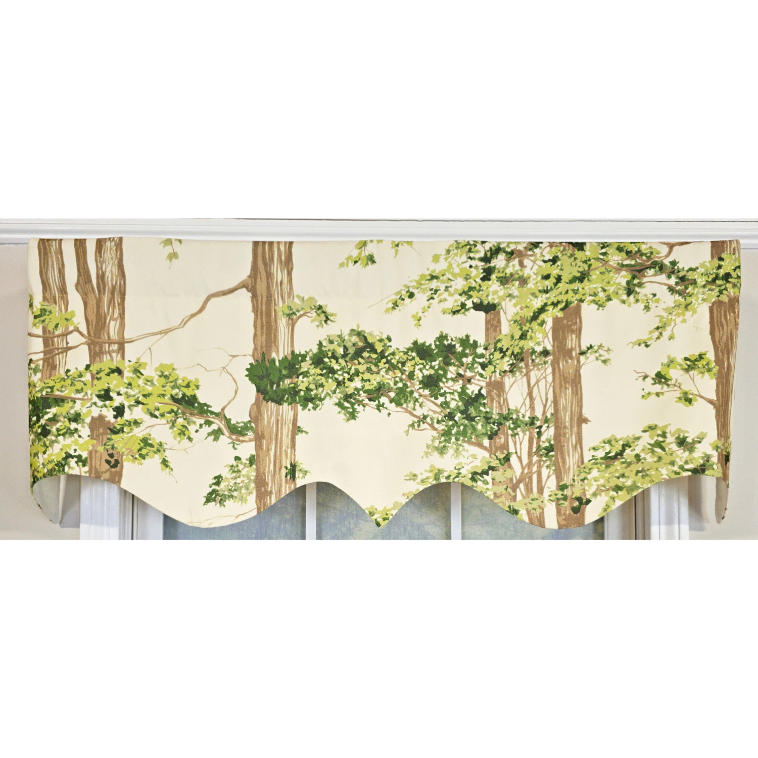 RLF Home 100% Cotton Canopy Regal  Fully lined Windows Rod Pocket Valance 50" x 17"  Ivory