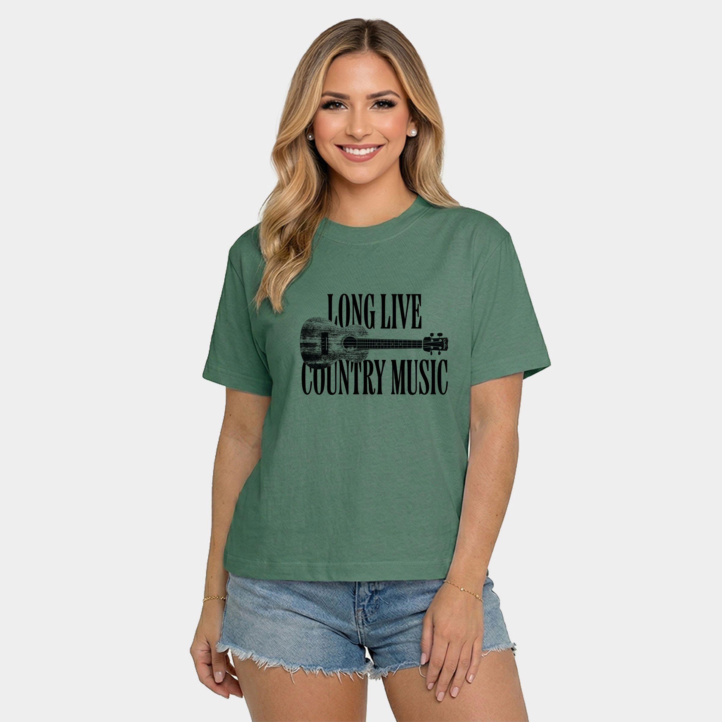 Simply Sage Market - Women's Relaxed Boxy Tee Long Live Country Music