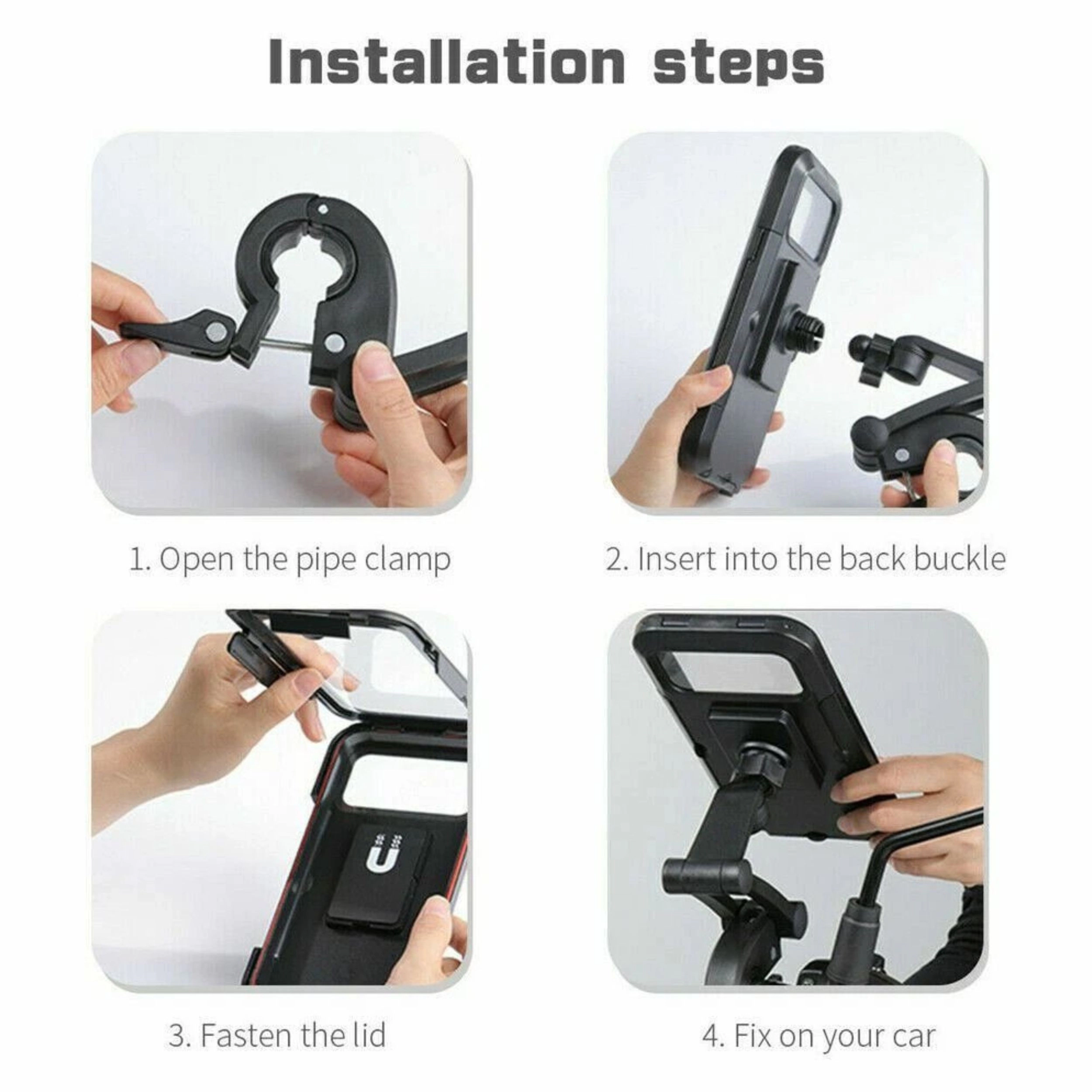 Home Collection Waterproof Motorcycle Bike Handlebar Phone Mount Holder