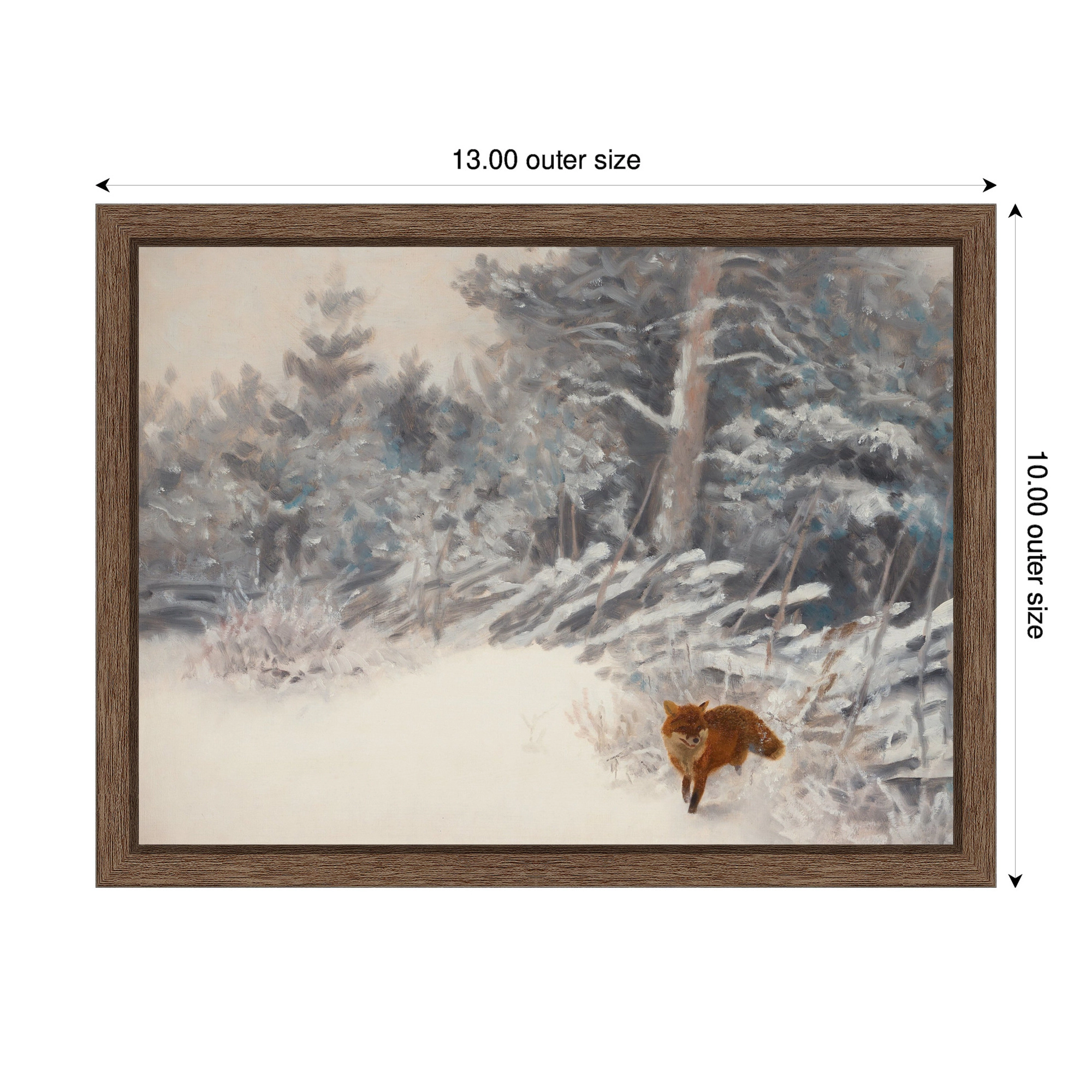 Amanti Art Winter Forest Fox by Jolly and Dash Framed Canvas Wall Art Print
