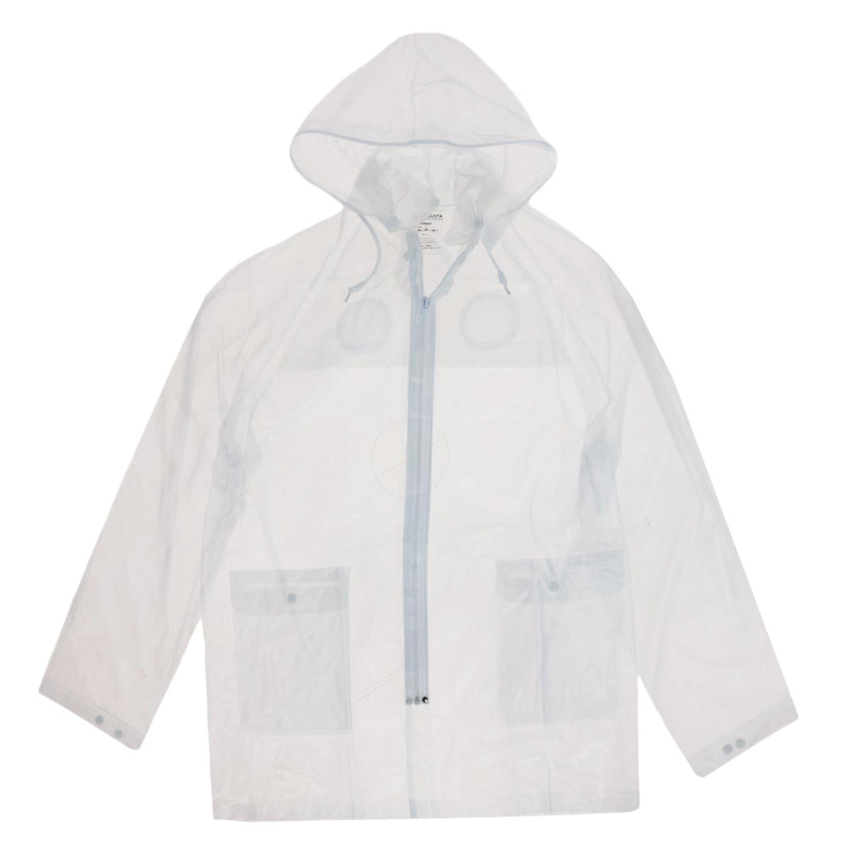 CTM Adult Reusable Clear Rain Jacket with Hood