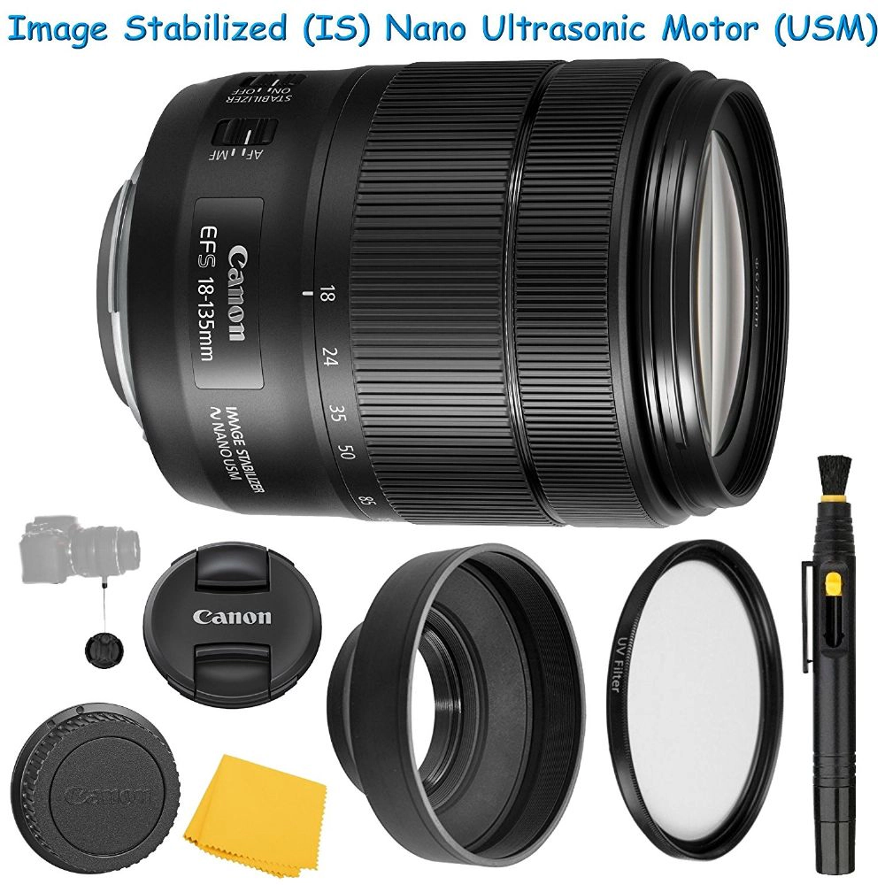 Canon EF-S 18-135mm f/3.5-5.6 IS Nano USM Lens + UV Filter + Collapsible Rubber Lens Hood + Lens Cleaning Pen + Lens