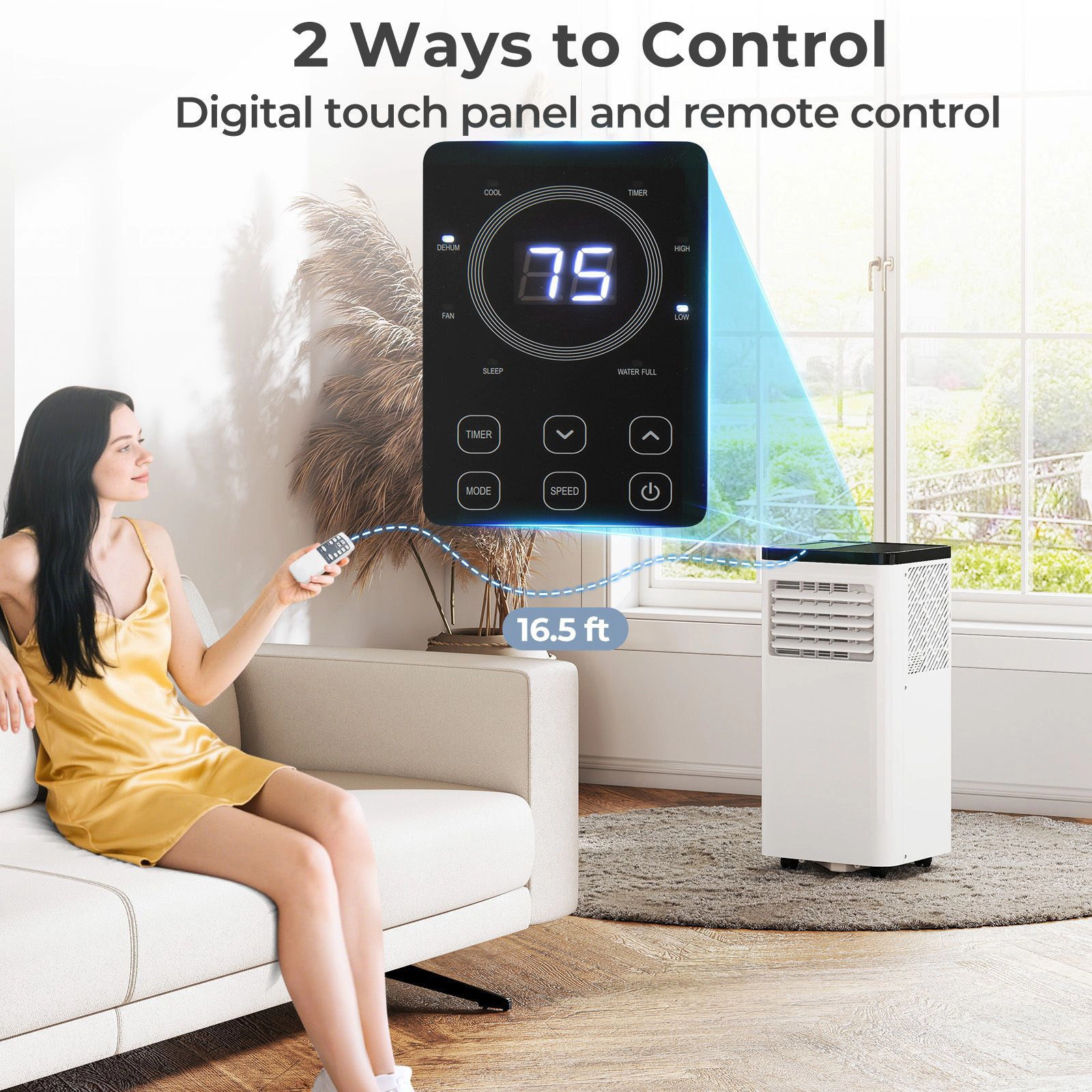 SlickBlue 3-in-1 Portable Air Conditioner with Fan and Dehumidifier