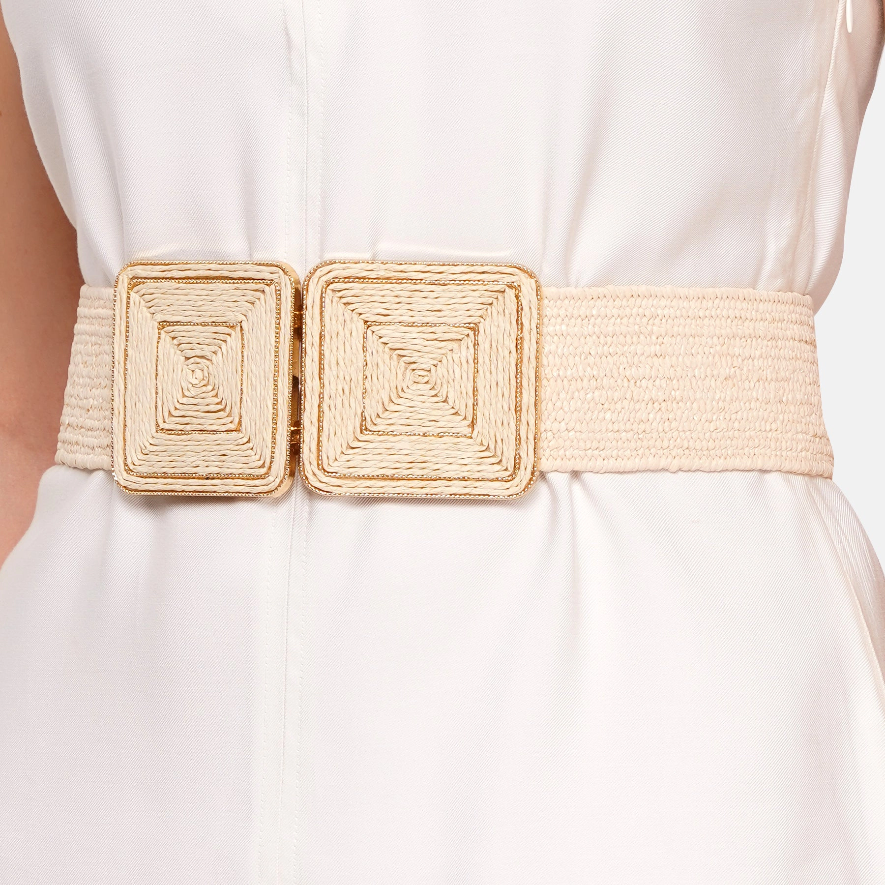 AGP PARIS Beige Hook Buckle Women's Belt