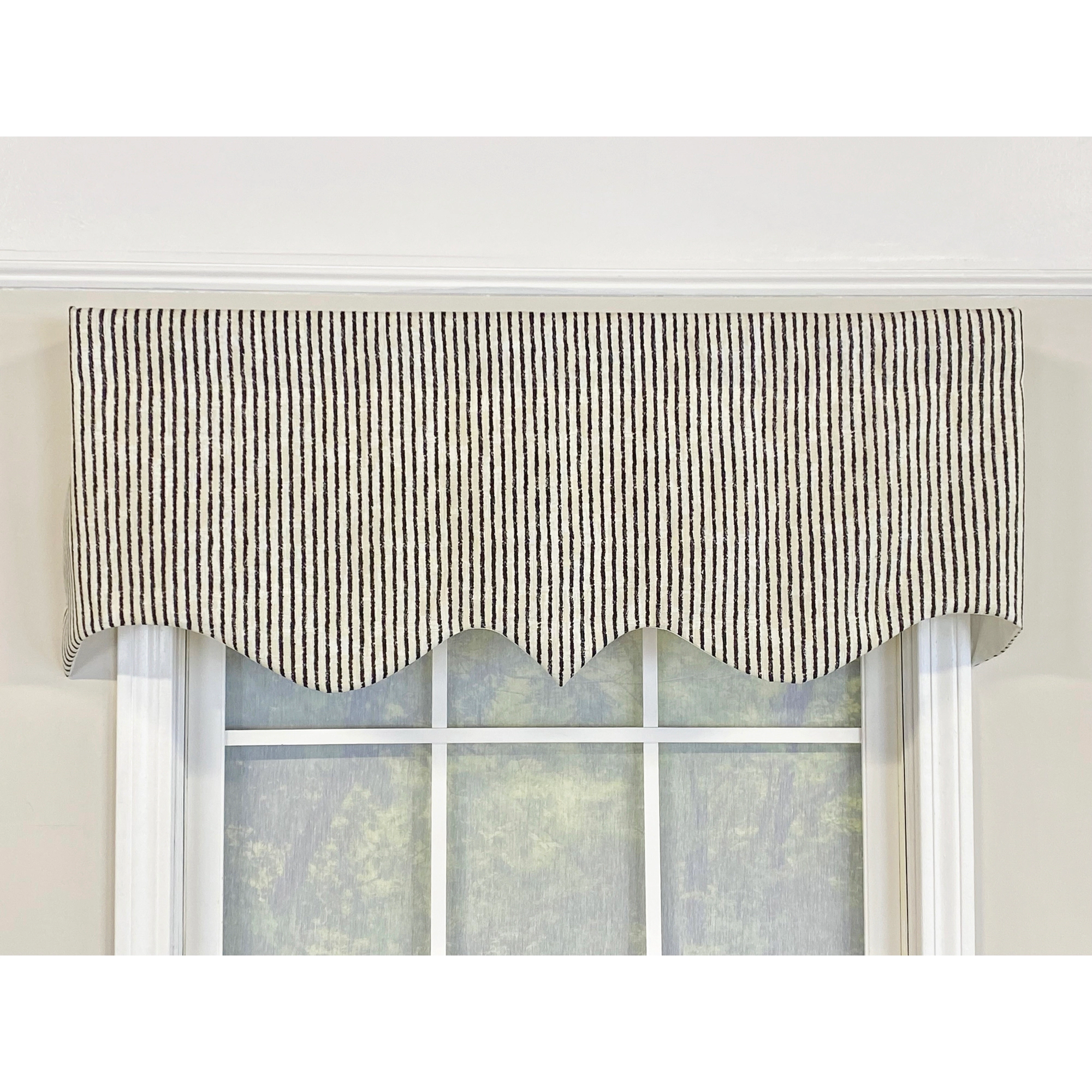 RLF Home Duval Regal Valance Black. 3" Rod  Pocket 50"W x 17"L