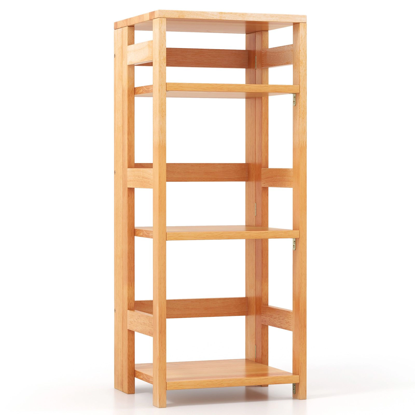 SlickBlue 4-Tier Wooden Bookcase with Open Shelves and Anti-Tip Kits