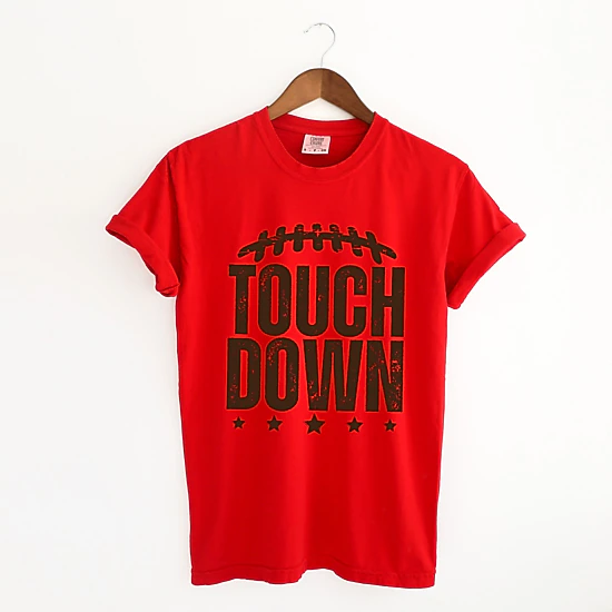Simply Sage Market - Women's Garment Dyed Graphic T-Shirt - Touch Down Stars