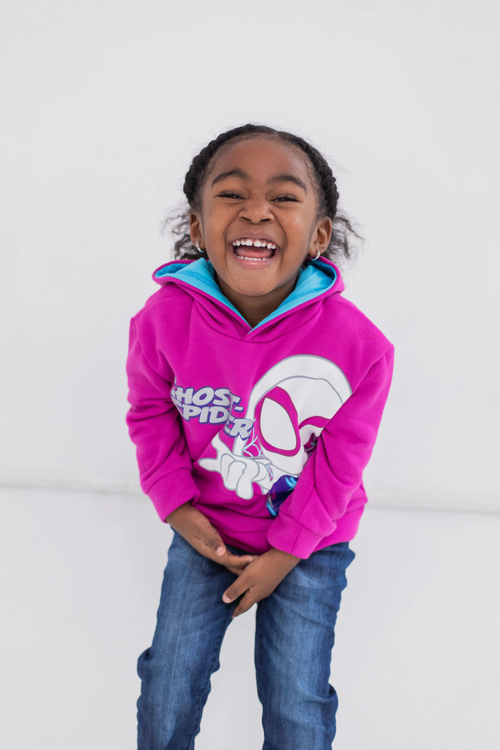 Marvel Spidey and His Amazing Friends Ghost-Spider Girls' Fleece Hooded Sweatshirt