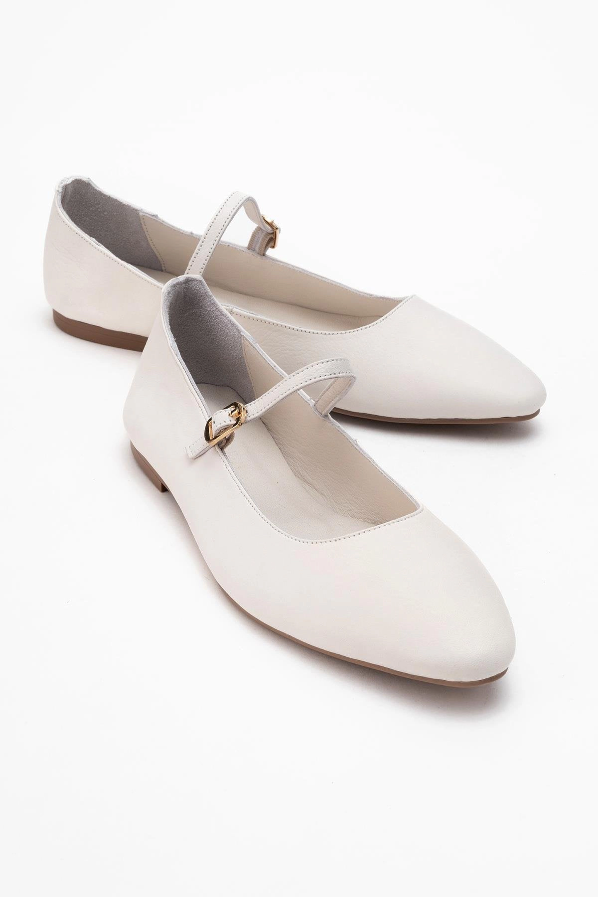 Forever & Always Womens Lara Leather Mary Jane Flats