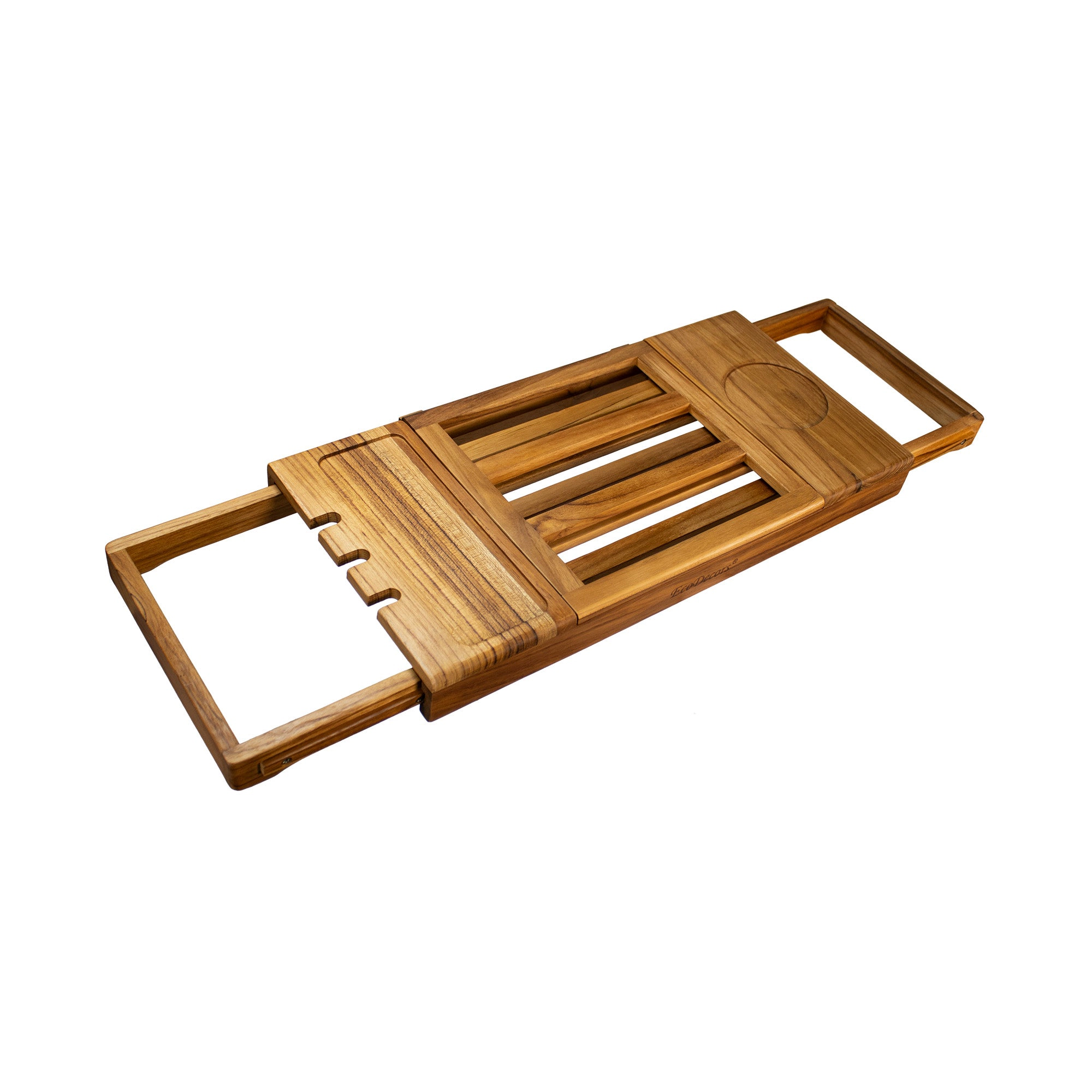 EcoDecors Expandable Teak Bathtub Tray Caddy