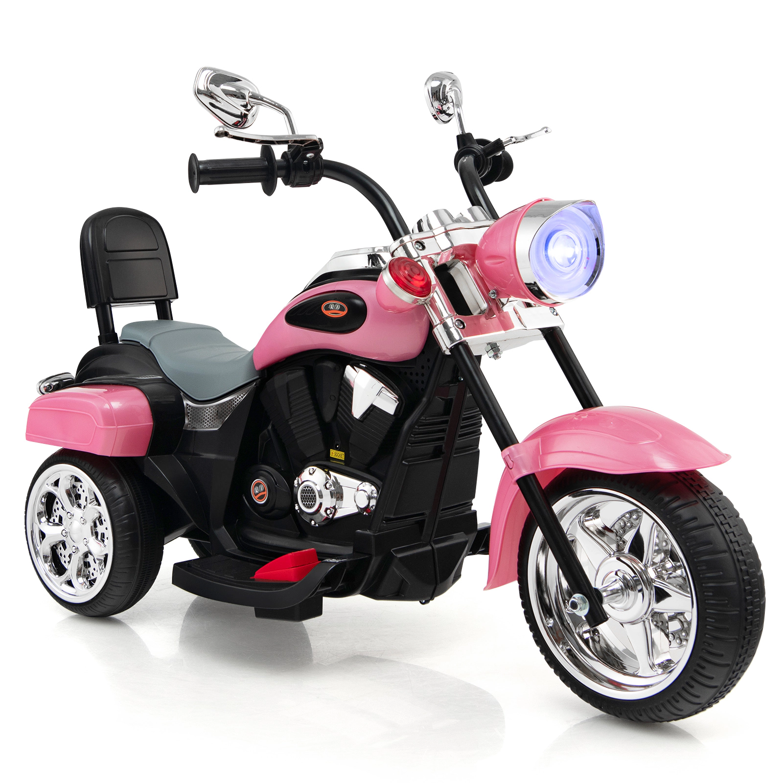 Costway Kids Motorcycle, 6V Battery Powered 3-Wheel Electric Motorcycle for with Horn