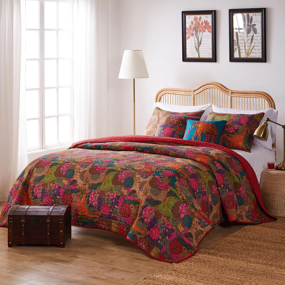 Greenland Home Fashion Jewel Quilt And Sham Bonus Set 5 Piece