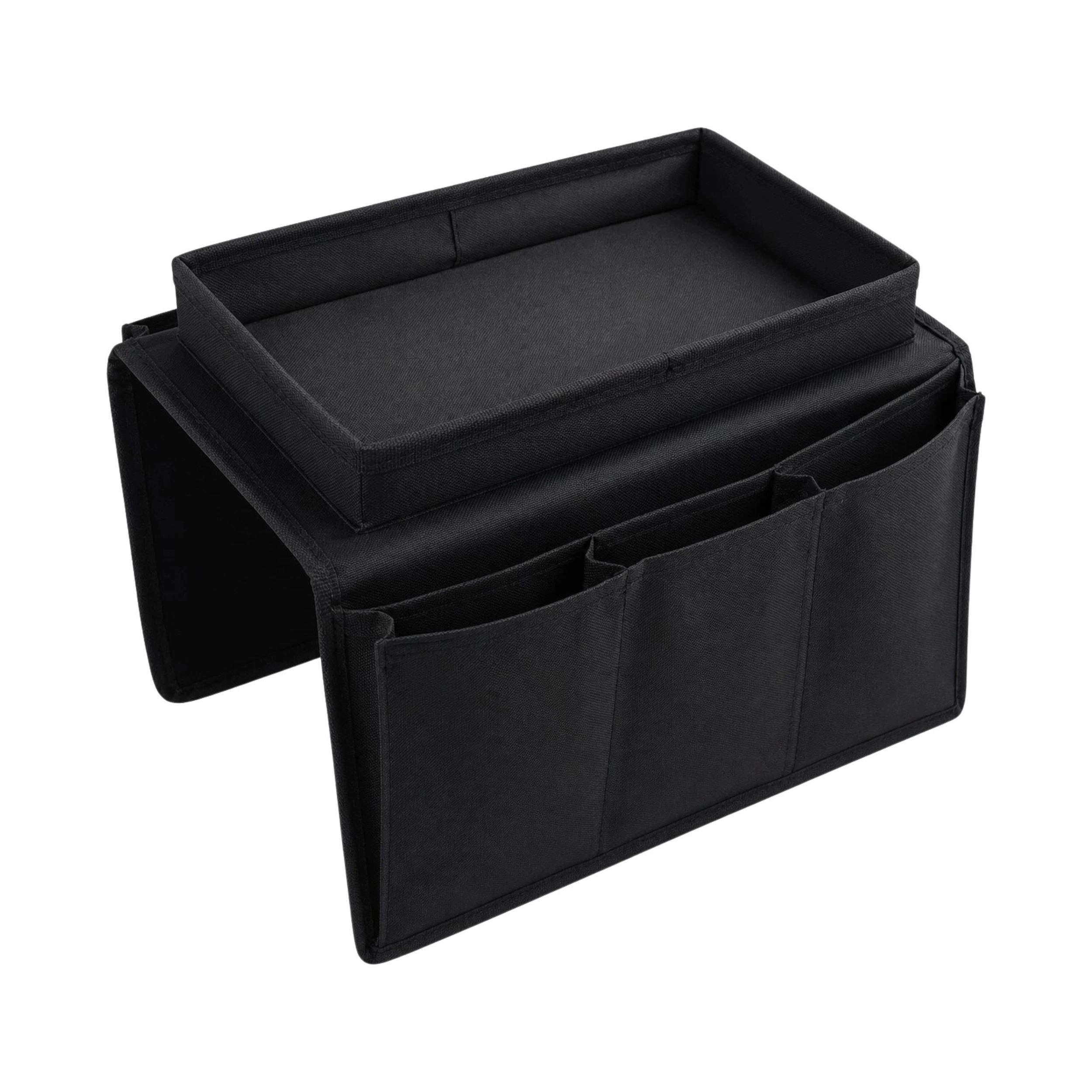 Home Collection Black Sofa Armrest Organizer with Tray Table