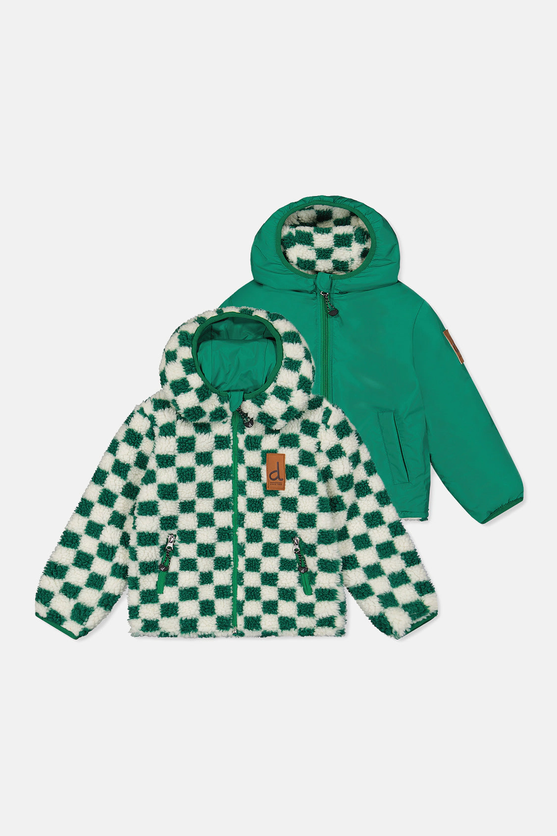 Deux par Deux Boys Sherpa and Water-Resistant Reversible Mid-Season Jacket