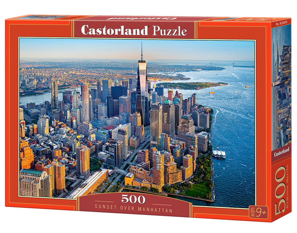 CASTORLAND 500 Piece Jigsaw Puzzle, Sunset over Manhattan, New York, NYC, USA, B-53674