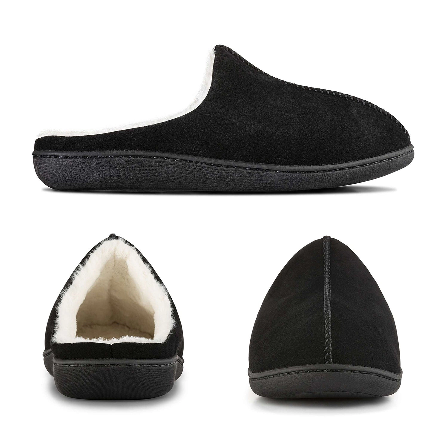 Mio Marino Men's Cuddles Memory Foam Faux Suede House Slippers