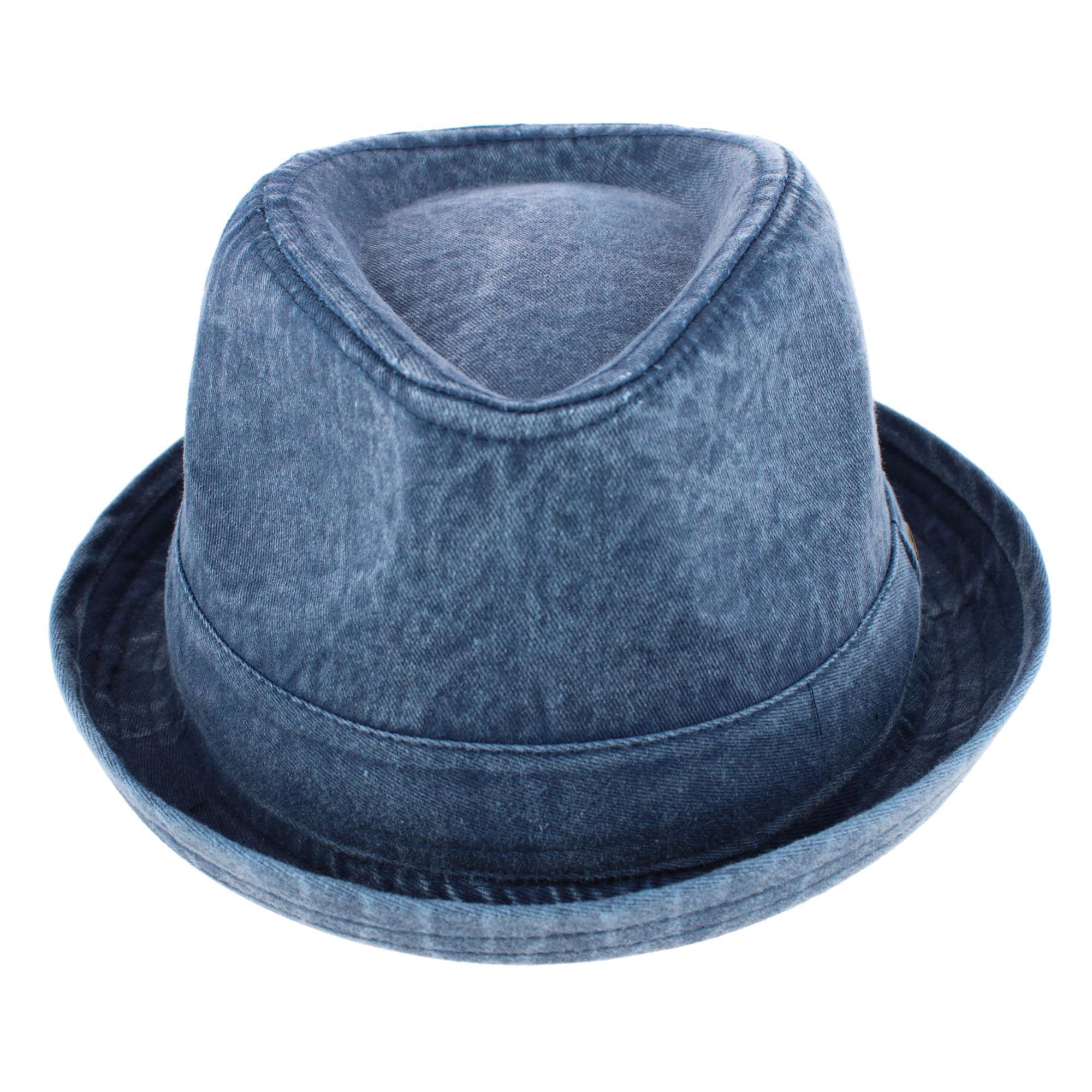 Epoch Hats Company Men's Washed Denim Cotton Fedora Hat