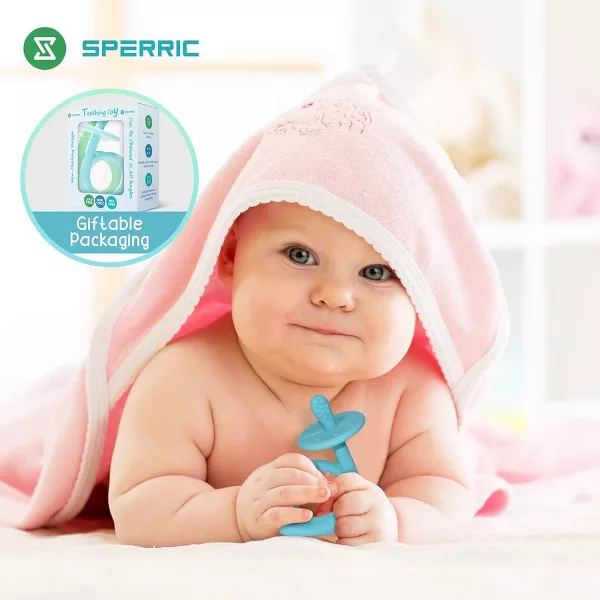 Sperric Baby Teething Toys, Silicone Teether Chew Toys Freezer Safe BPA Free, Soothe Babies Gums